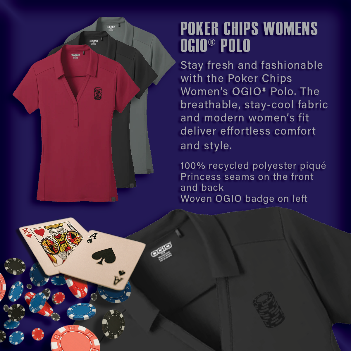 Poker Chips Womens OGIO® Polo